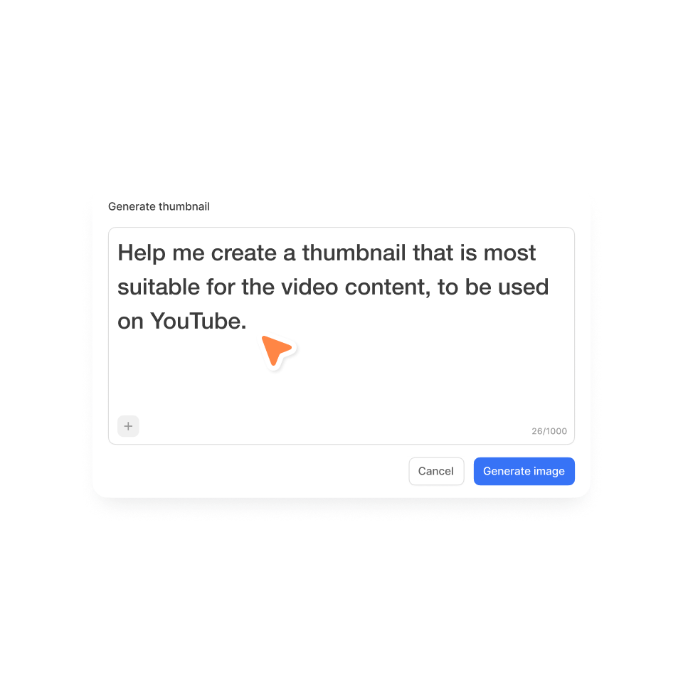 Write a prompt and add reference images in Visla’s AI Thumbnail Generator.